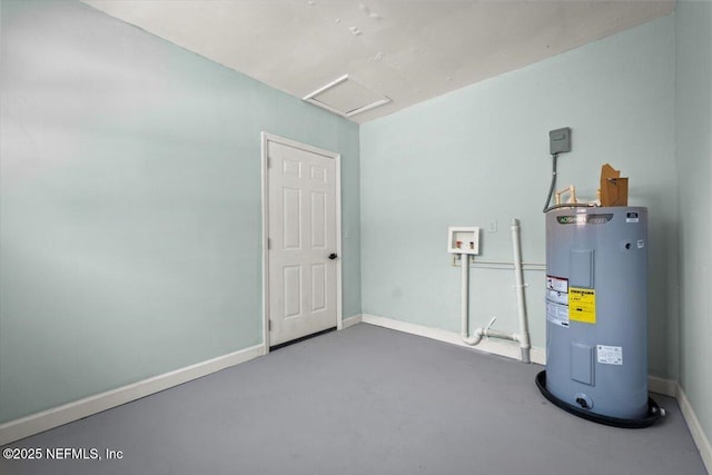 utility room with water heater