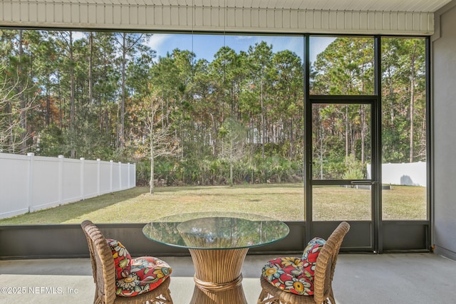 view of sunroom