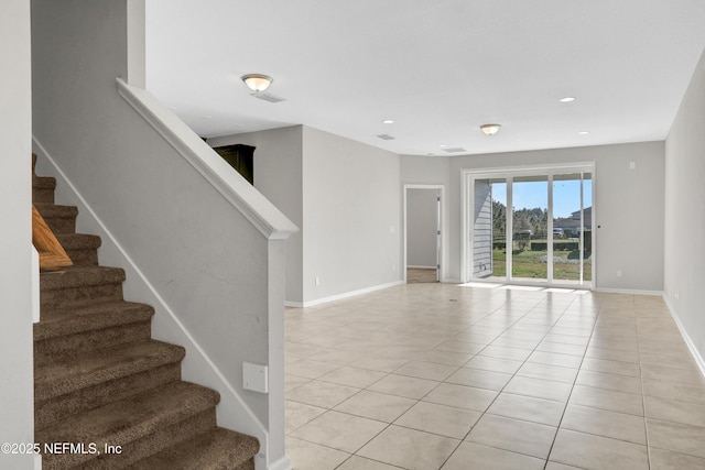 interior space with light tile patterned flooring