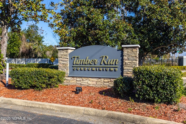 view of community sign