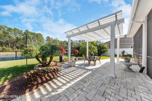 view of patio / terrace with a pergola