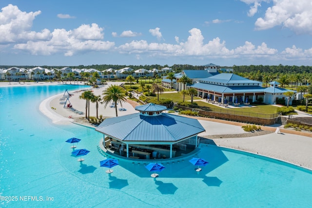 view of pool featuring a gazebo