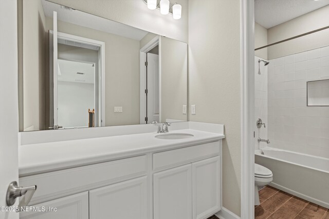 321 Marquesa Cir, Saint Johns, FL 32259 - full bathroom featuring toilet, wood finished floors, vanity, and bathtub / shower combination