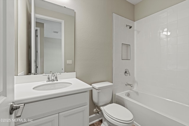 321 Marquesa Cir, Saint Johns, FL 32259 - full bathroom featuring toilet, tub / shower combination, vanity, and a textured wall