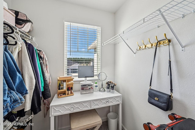 view of walk in closet