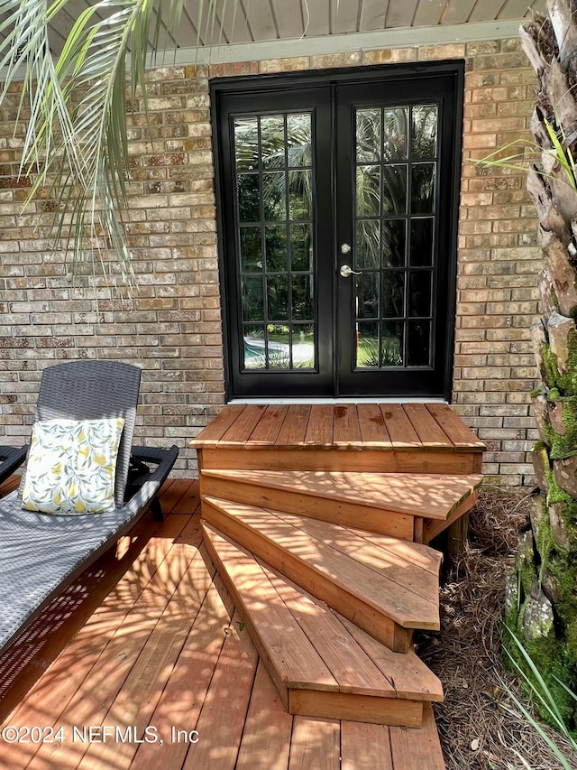 view of exterior entry with french doors