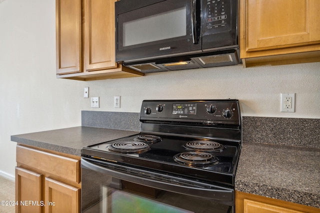 kitchen featuring black appliances