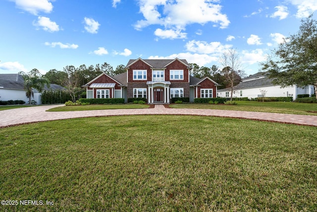 view of front of house with a front lawn