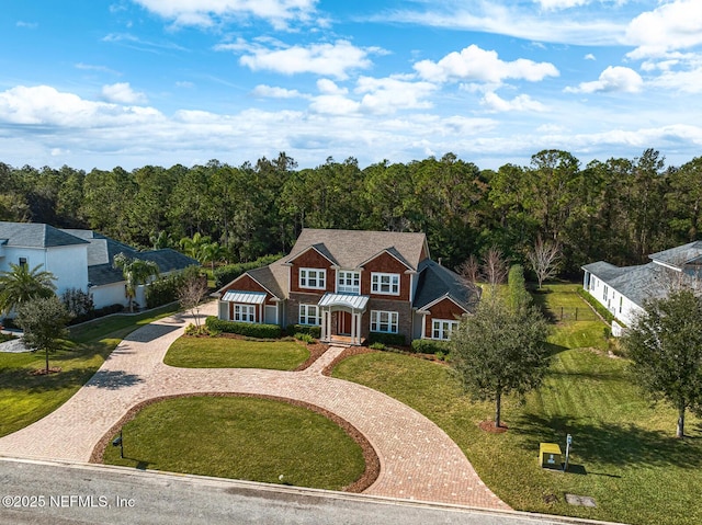 view of front of property with a front yard