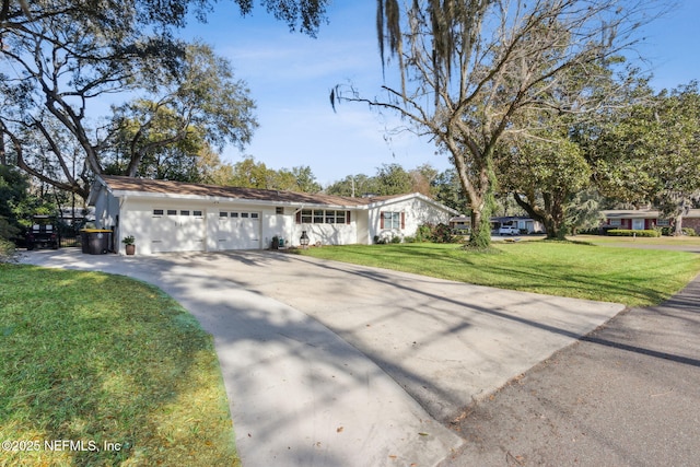 ranch-style home with a front yard