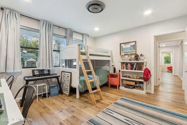 bedroom featuring light hardwood / wood-style flooring