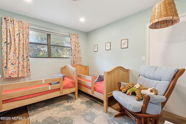 living area featuring wood-type flooring