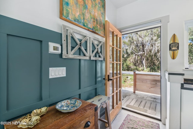 doorway to outside featuring french doors