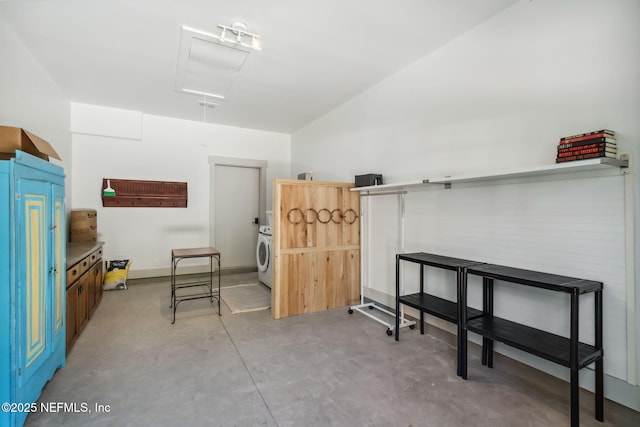 basement featuring washer / clothes dryer