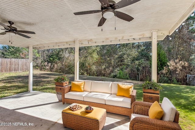 view of patio featuring an outdoor hangout area