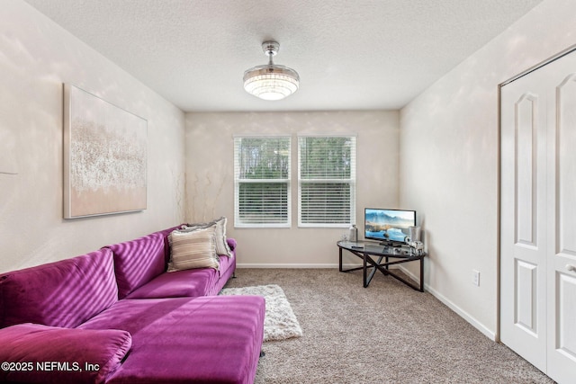 interior space with a textured ceiling