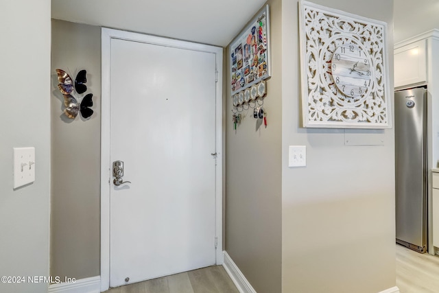 interior space with light hardwood / wood-style flooring