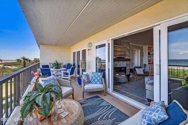 balcony with a water view