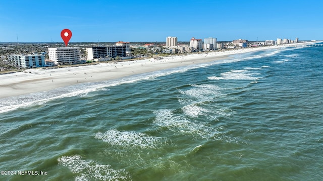 water view with a view of the beach