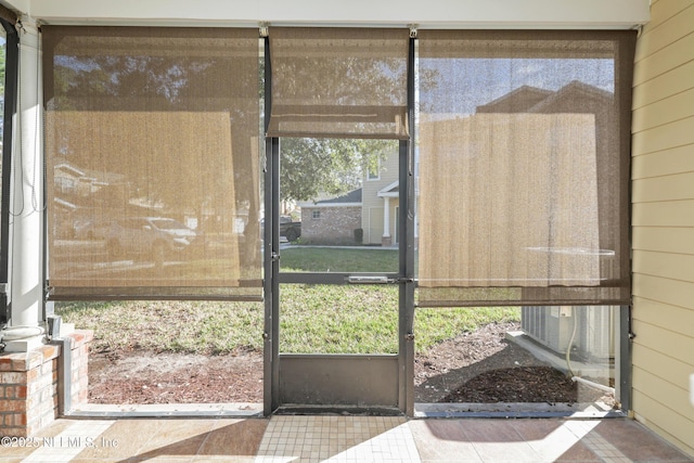 view of unfurnished sunroom