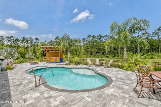 view of pool with a patio area