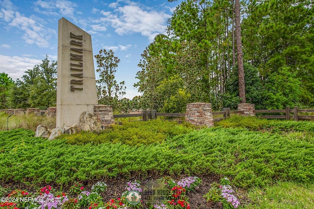 view of community sign