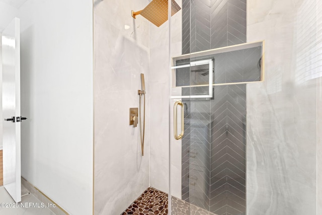 bathroom featuring walk in shower