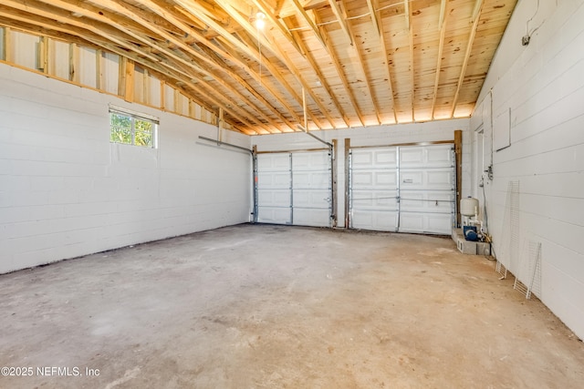 garage featuring wood ceiling