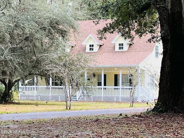 view of front of property with a porch