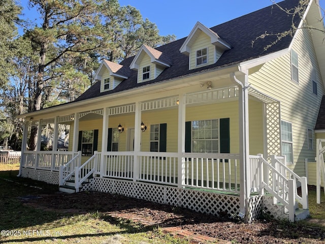 view of front of house featuring covered porch