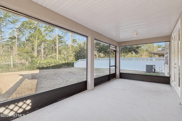 view of unfurnished sunroom