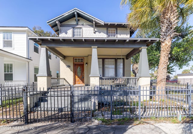 craftsman-style house with covered porch