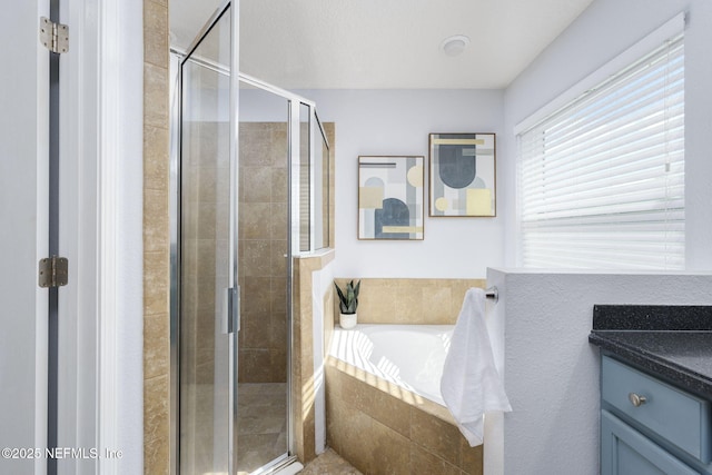 bathroom with plus walk in shower