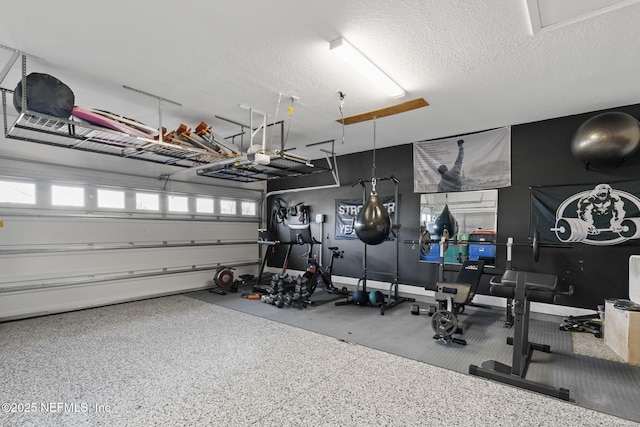 garage with baseboards