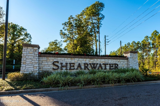 view of community sign