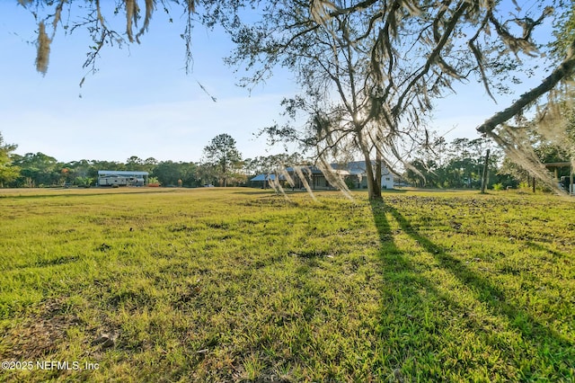 view of yard with a rural view