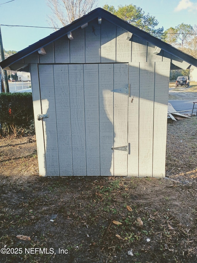 view of shed