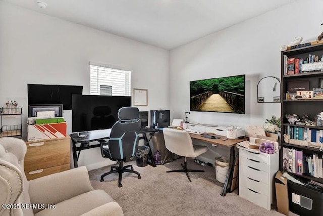 office with light colored carpet