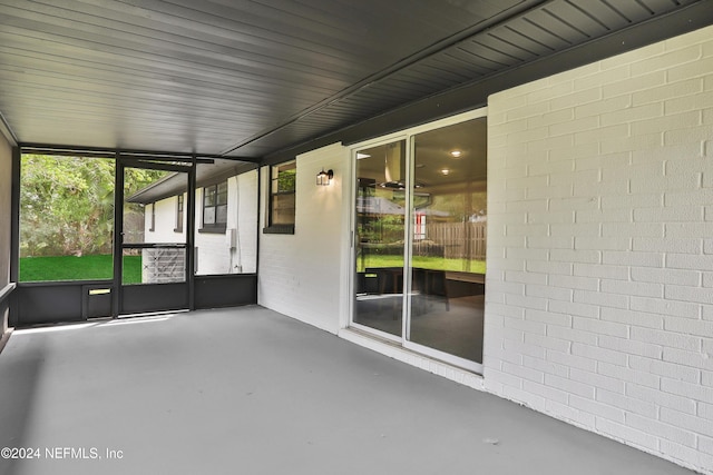 view of unfurnished sunroom