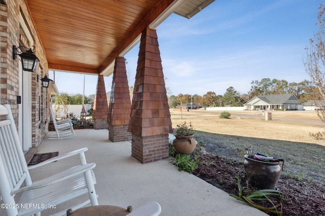 view of patio / terrace featuring covered porch