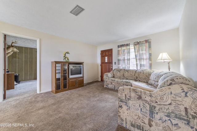 living room featuring carpet flooring