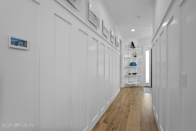 hall featuring light hardwood / wood-style flooring