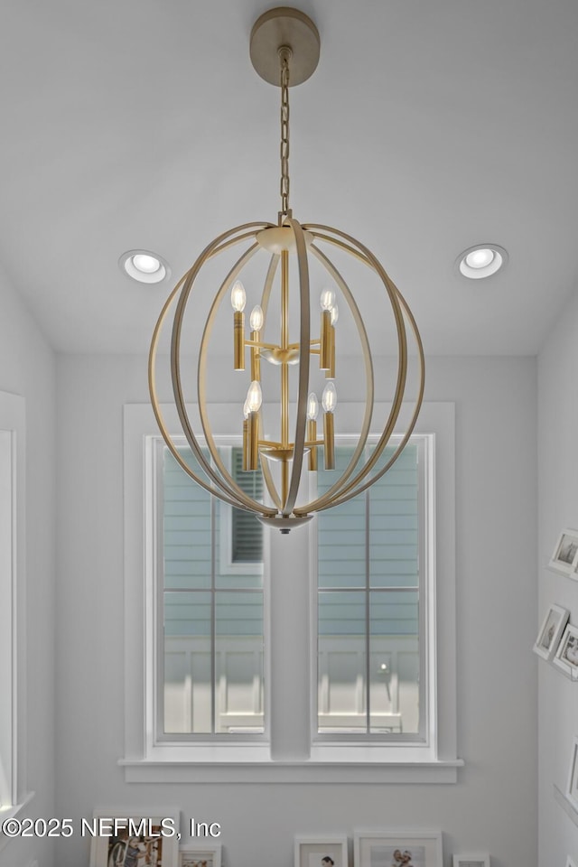 room details with a chandelier