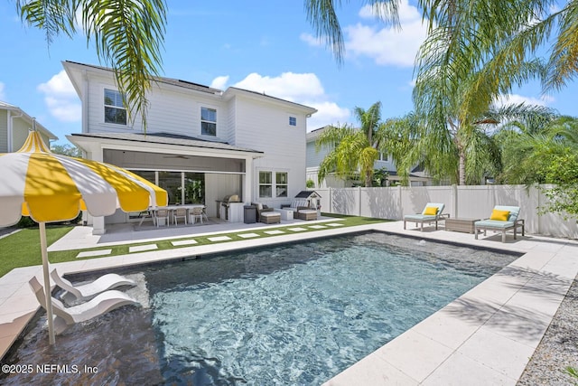 view of pool with a patio area