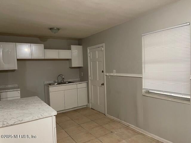 kitchen with sink and white cabinets