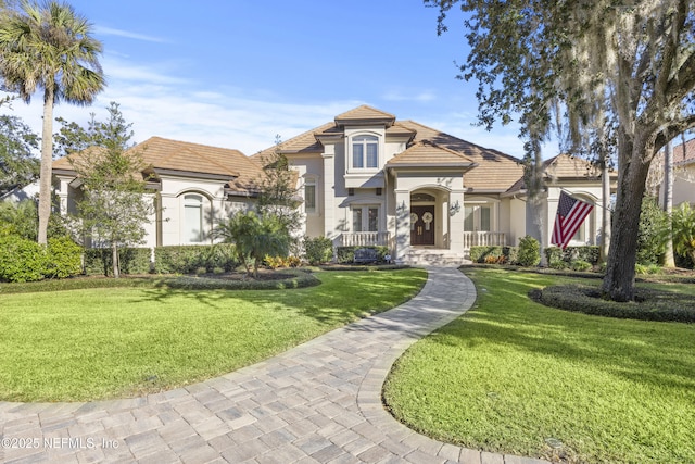 view of front of house with a front yard