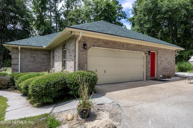 exterior space featuring a garage