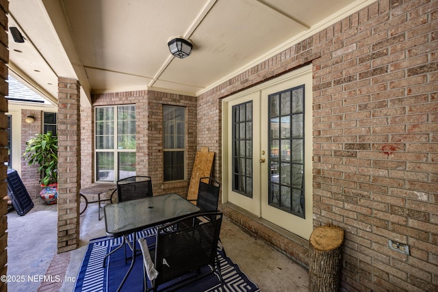 view of patio featuring french doors