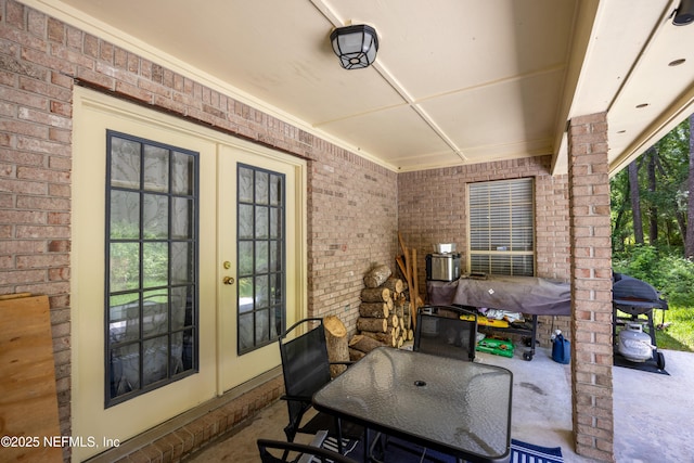 view of patio / terrace with grilling area and french doors