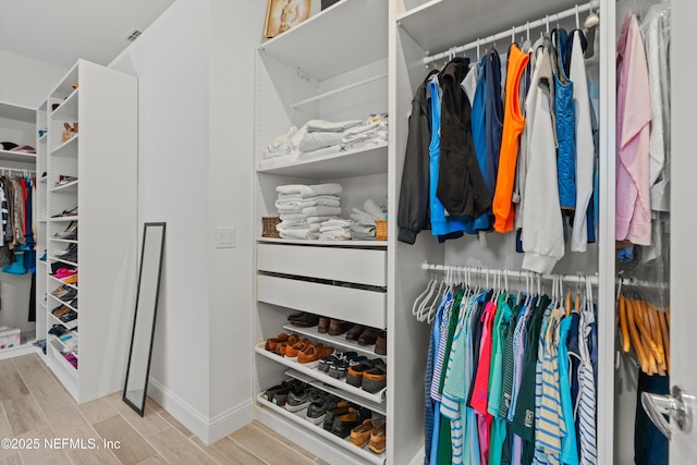 view of walk in closet